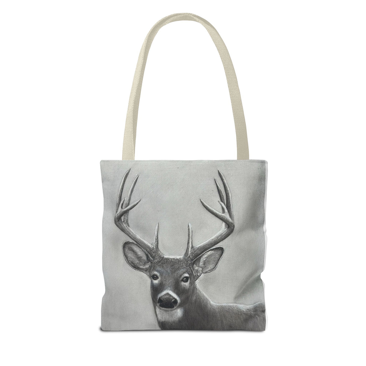 Watcher 1 Art Tote Bag – All-Over Print, Wildlife Deer Artwork, 13"×13"
