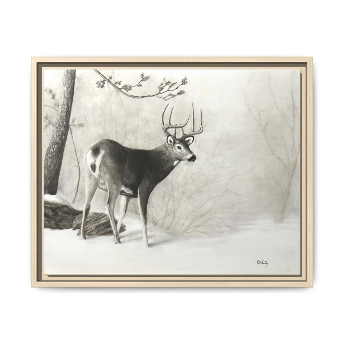First Snow Matte Canvas, Framed (Multi-color)