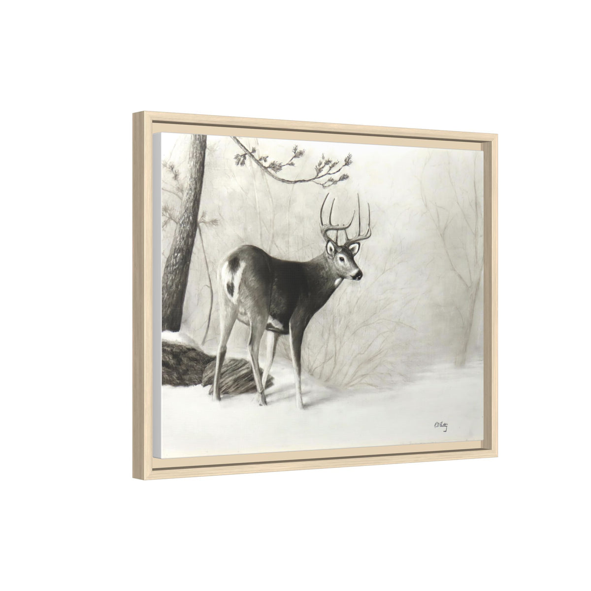 First Snow Matte Canvas, Framed (Multi-color)