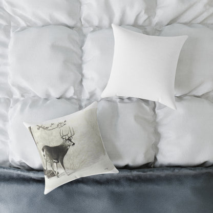 First Snow Square Poly Canvas Pillow