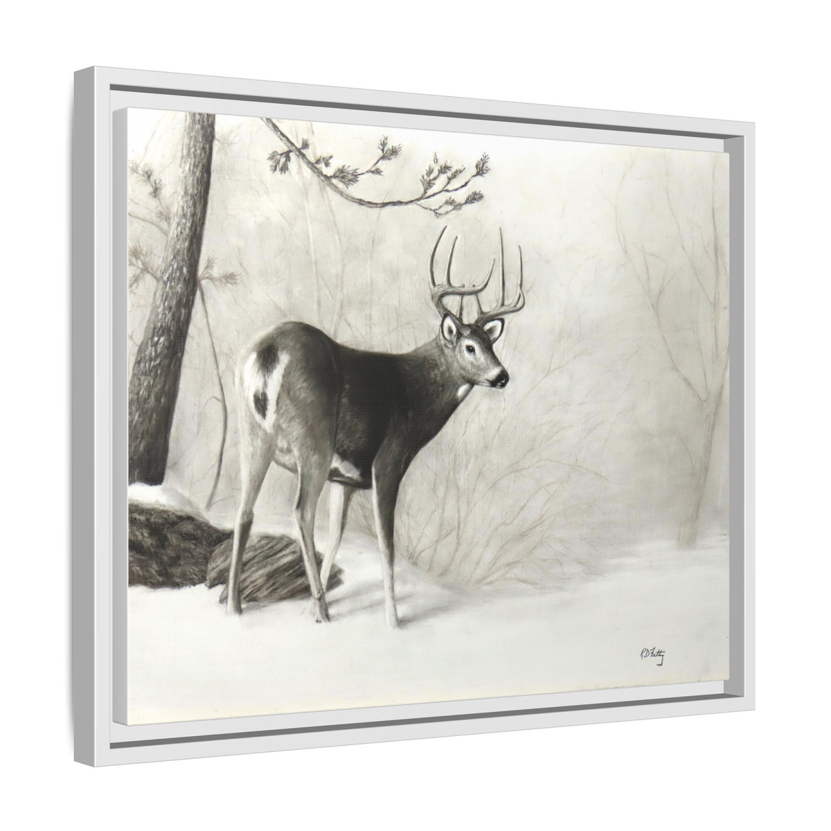 First Snow Matte Canvas, Framed (Multi-color)