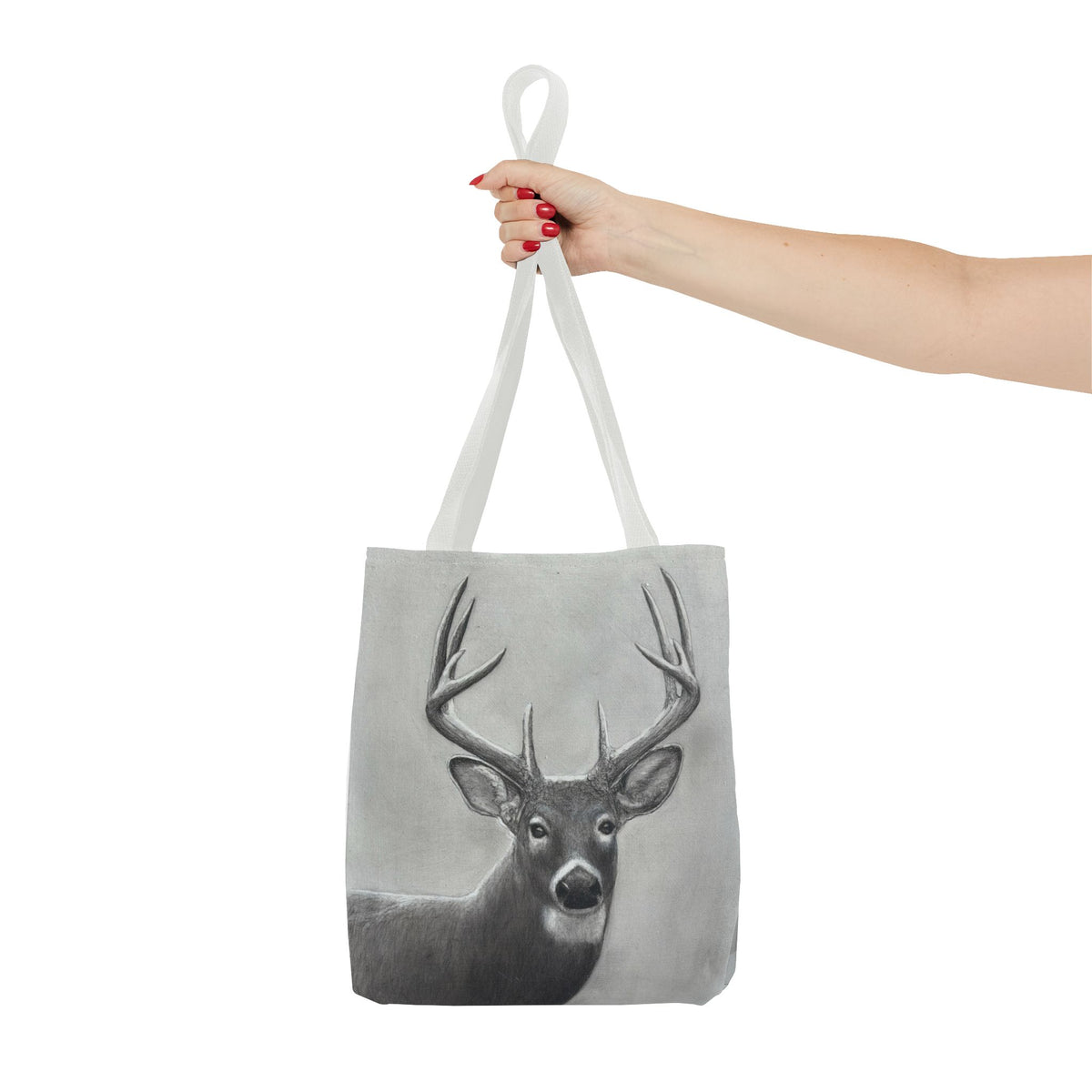Watcher 1 Art Tote Bag – All-Over Print, Wildlife Deer Artwork, 13"×13"