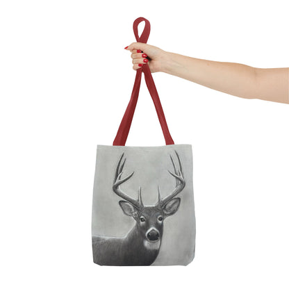 Watcher 1 Art Tote Bag – All-Over Print, Wildlife Deer Artwork, 13"×13"