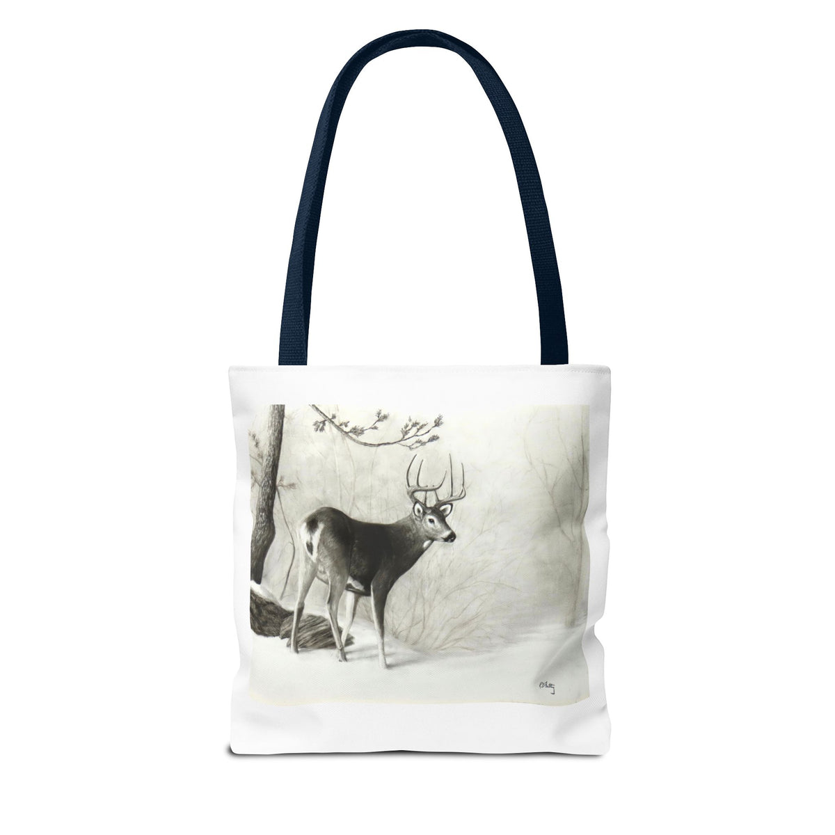 First Snow Tote Bag – All-Over Print Wildlife Art, 13"×13"