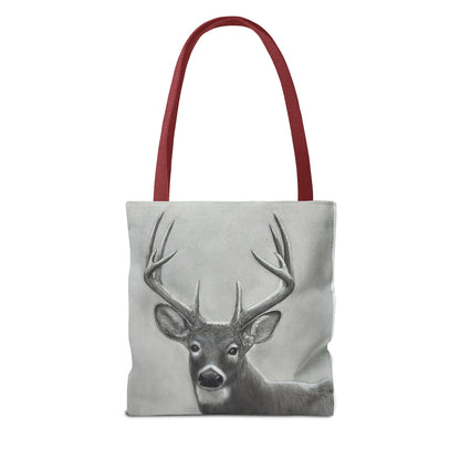 Watcher 1 Art Tote Bag – All-Over Print, Wildlife Deer Artwork, 13"×13"