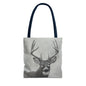 Watcher 1 Art Tote Bag – All-Over Print, Wildlife Deer Artwork, 13"×13"