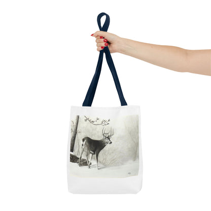 First Snow Tote Bag – All-Over Print Wildlife Art, 13"×13"