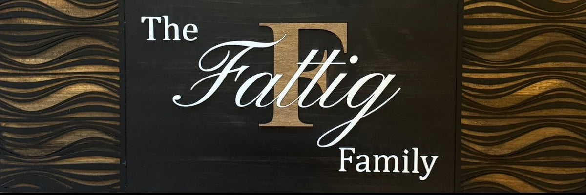 Wave Family Sign – three-piece laser-cut wood sign with wave design