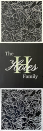 Peonies Floral Family Sign – three-piece laser-cut wood sign with peony design