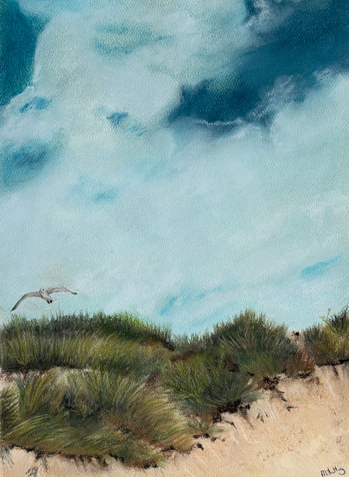 Coastal Dunes – Original pastel painting by Melanie Fattig