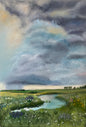 Summer Rain Coming In – Original pastel painting by Melanie Fattig