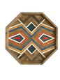 Ember Medallion handcrafted mixed media octagonal geometric wood wall art
